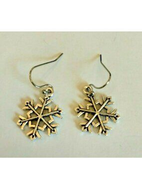 silver snowflake earrings